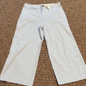 Loft and White Striped Wide-Leg Pants